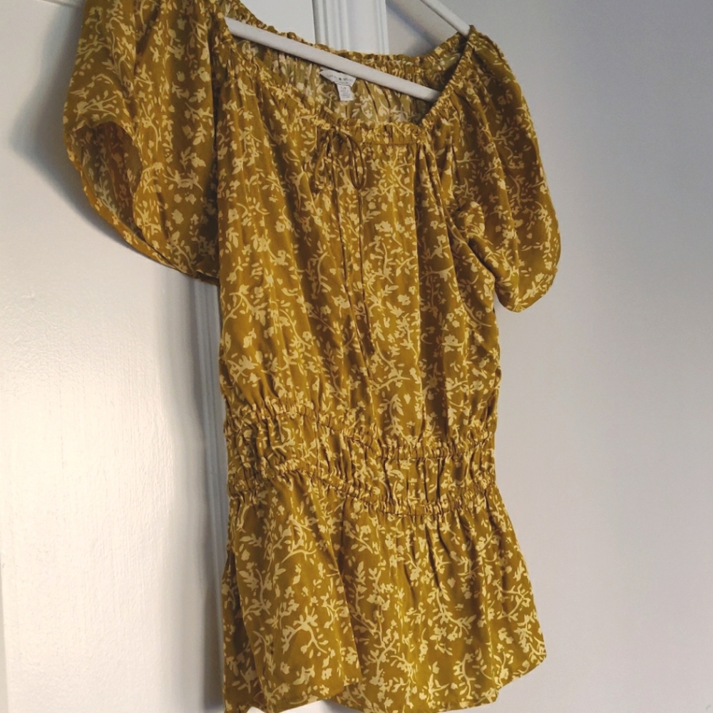 🔥Lucky Brand Mustard Peasant Blouse 🔥| S - Picture 2 of 10